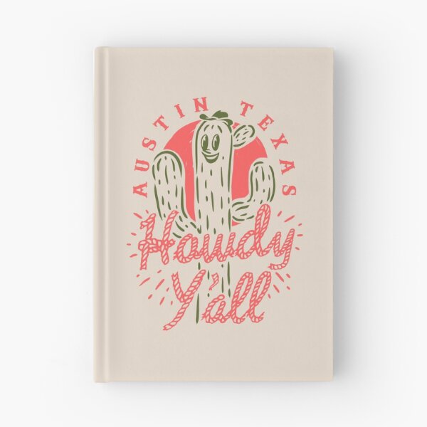 Item preview, HOWDY YALL - Austin Texas | Vintage Rope Text Green Cactus Smiling Prick and Retro Red Sun | Tan Sand Background designed and sold by PEARROT.