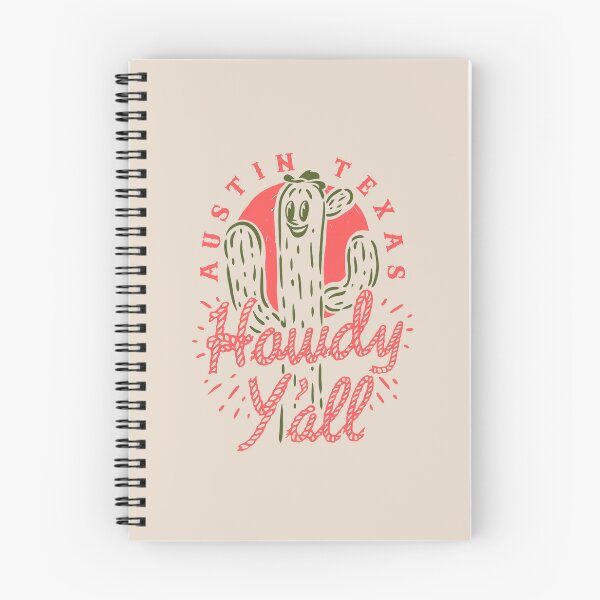 Item preview, HOWDY YALL - Austin Texas | Vintage Rope Text Green Cactus Smiling Prick and Retro Red Sun | Tan Sand Background designed and sold by PEARROT.
