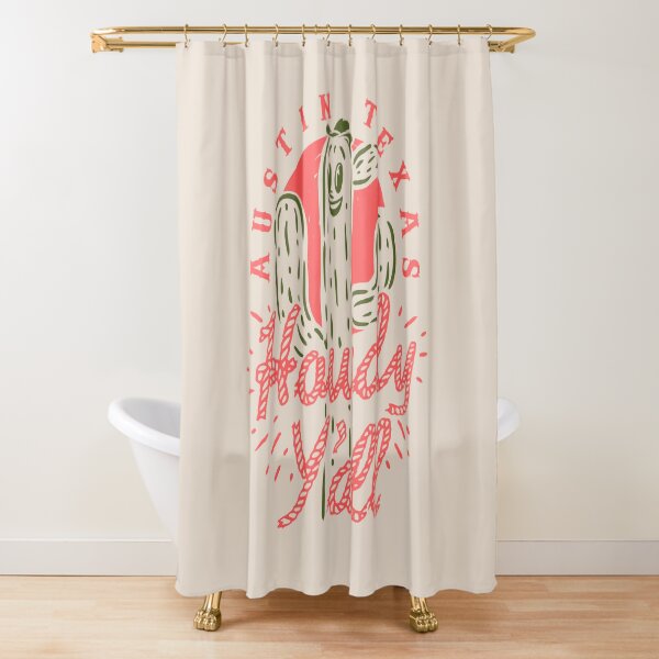 Item preview, HOWDY YALL - Austin Texas | Vintage Rope Text Green Cactus Smiling Prick and Retro Red Sun | Tan Sand Background designed and sold by PEARROT.