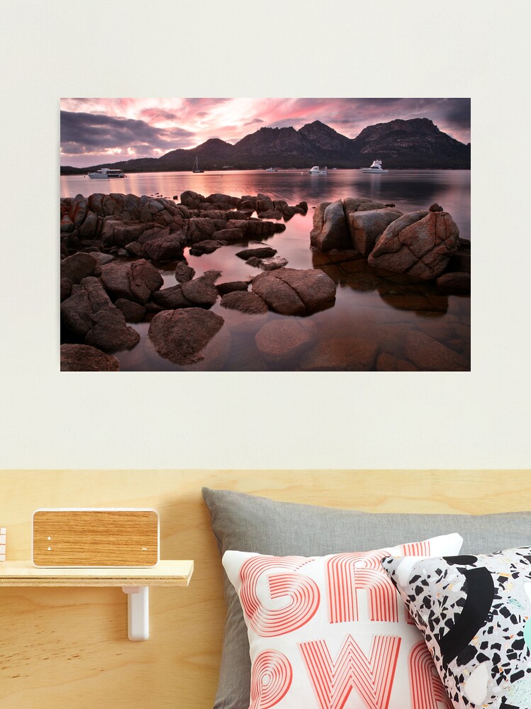 Thumbnail 1 of 3, Photographic Print, New day dawns over "The Hazards", Coles Bay, Tasmania designed and sold by Michael Boniwell.