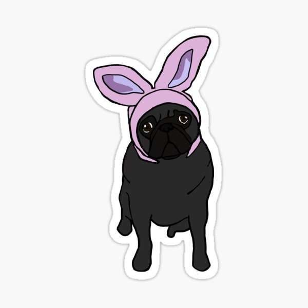 Item preview, Black Easter Pug  designed and sold by DolphinsDoodle.