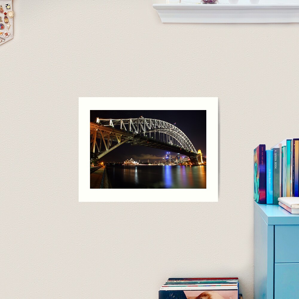 Sydney Harbour Bridge at Night, Australia Art Print