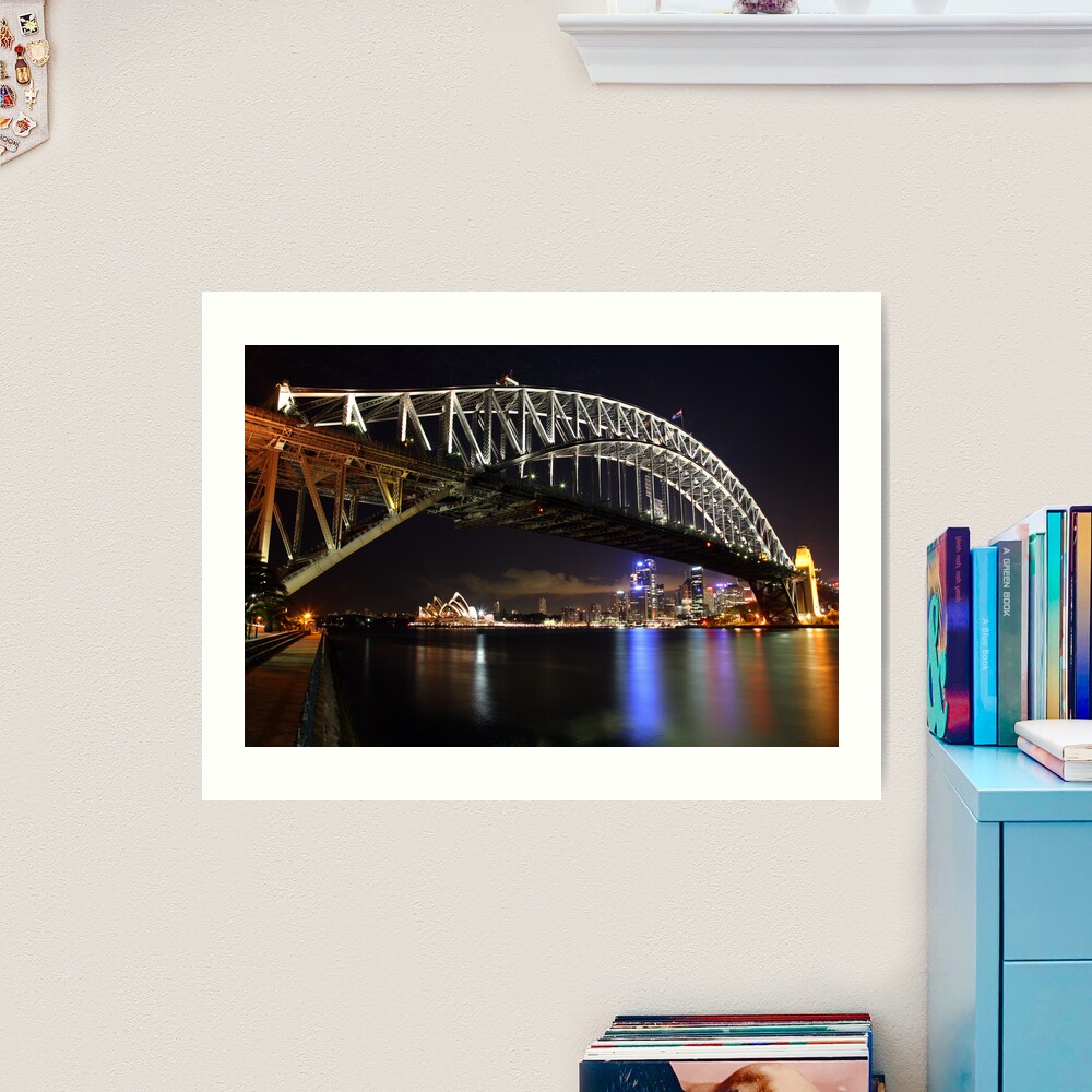 Sydney Harbour Bridge at Night, Australia Art Print