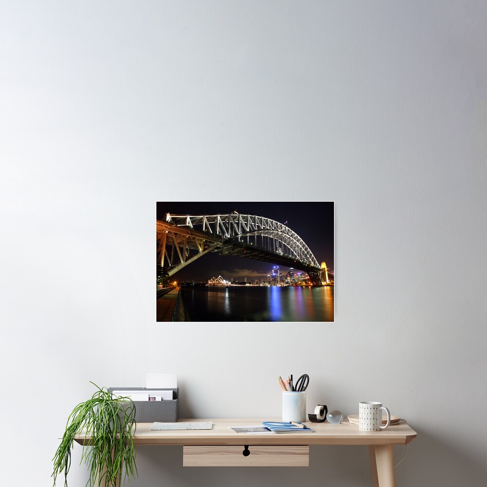Sydney Harbour Bridge at Night, Australia Poster
