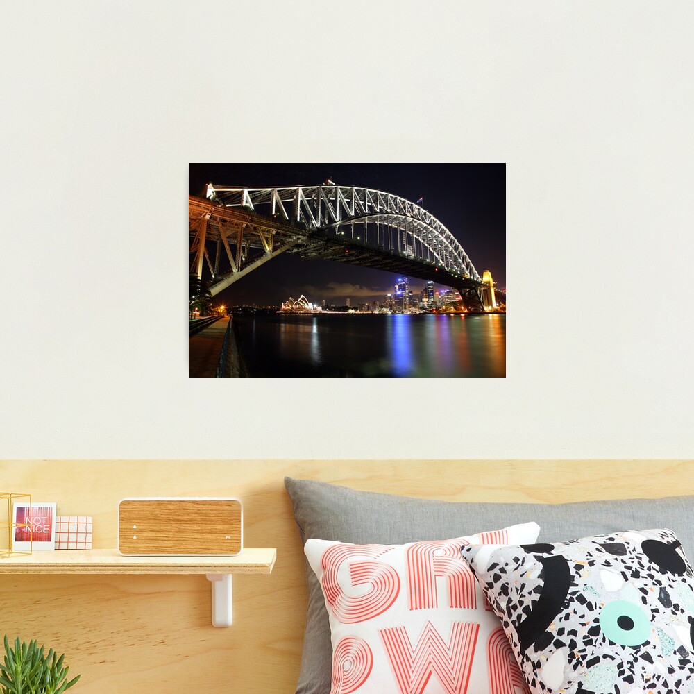 Sydney Harbour Bridge at Night, Australia Photographic Print