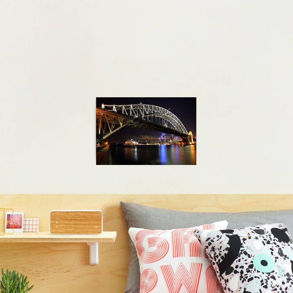 Sydney Harbour Bridge at Night, Australia Photographic Print