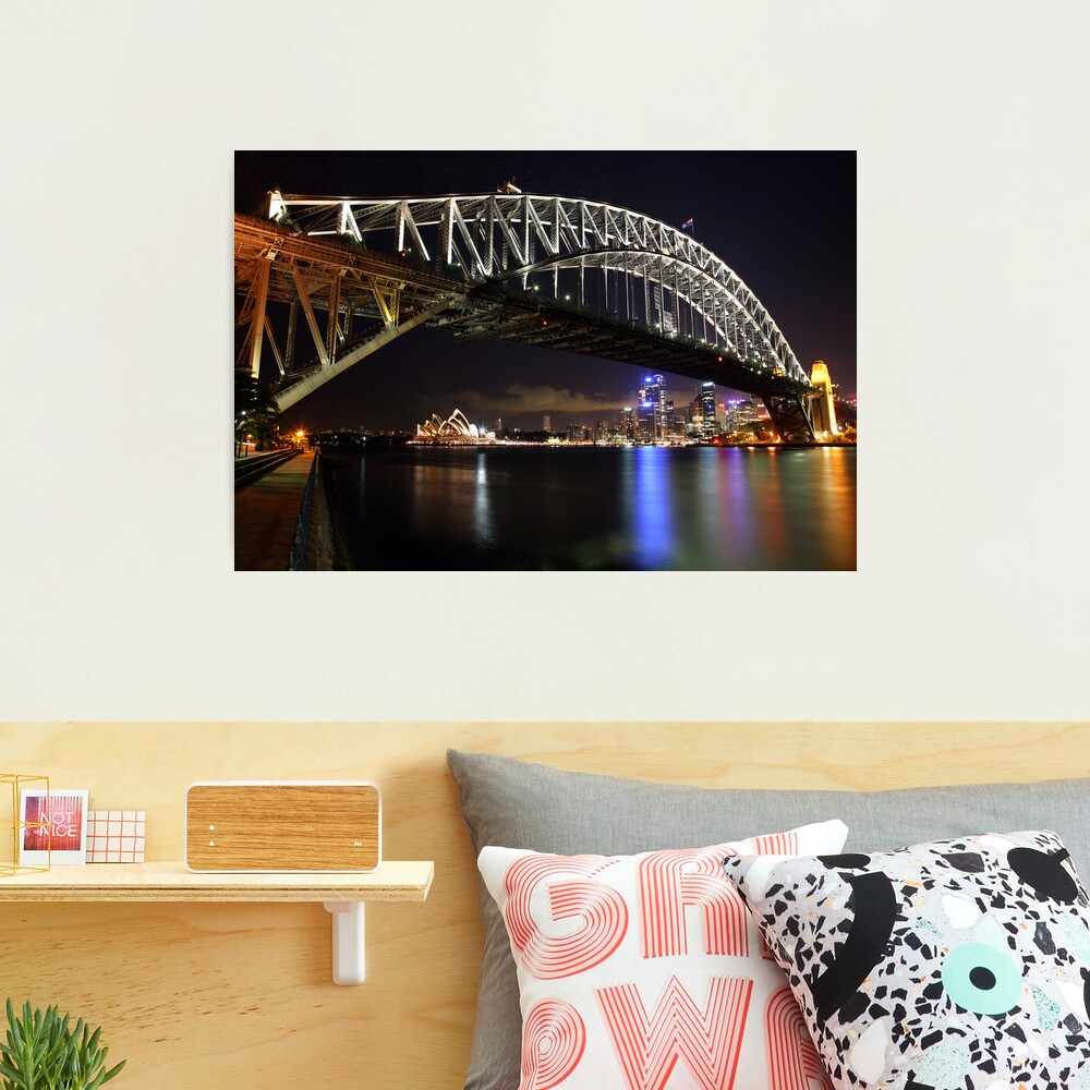 Sydney Harbour Bridge at Night, Australia Photographic Print