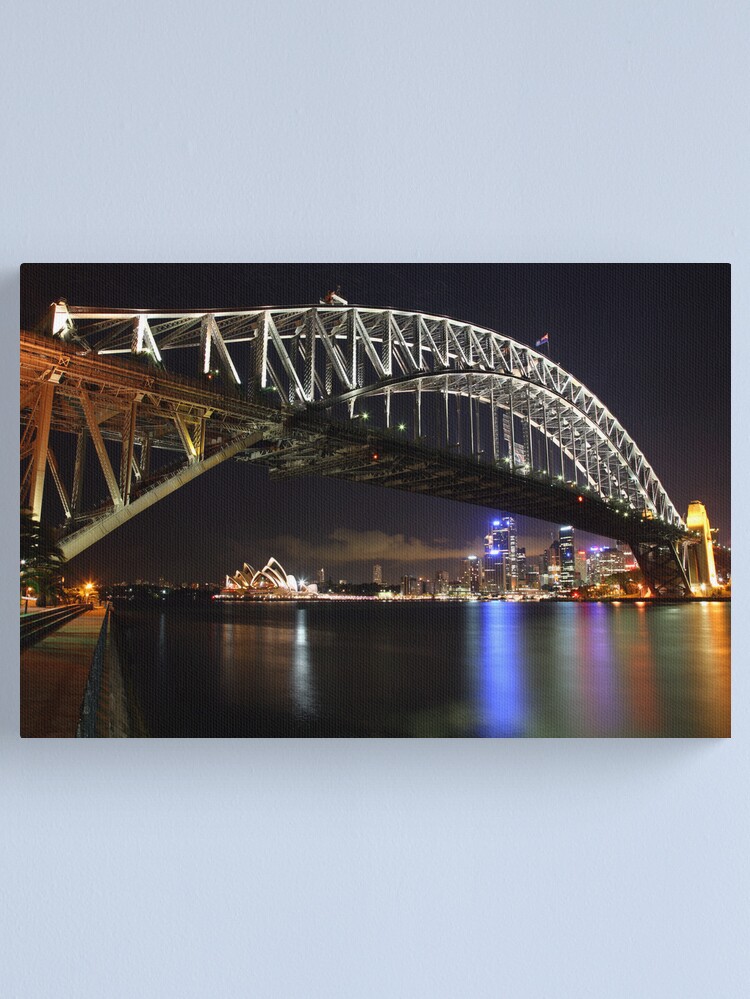 Alternate view of Sydney Harbour Bridge at Night, Australia Canvas Print