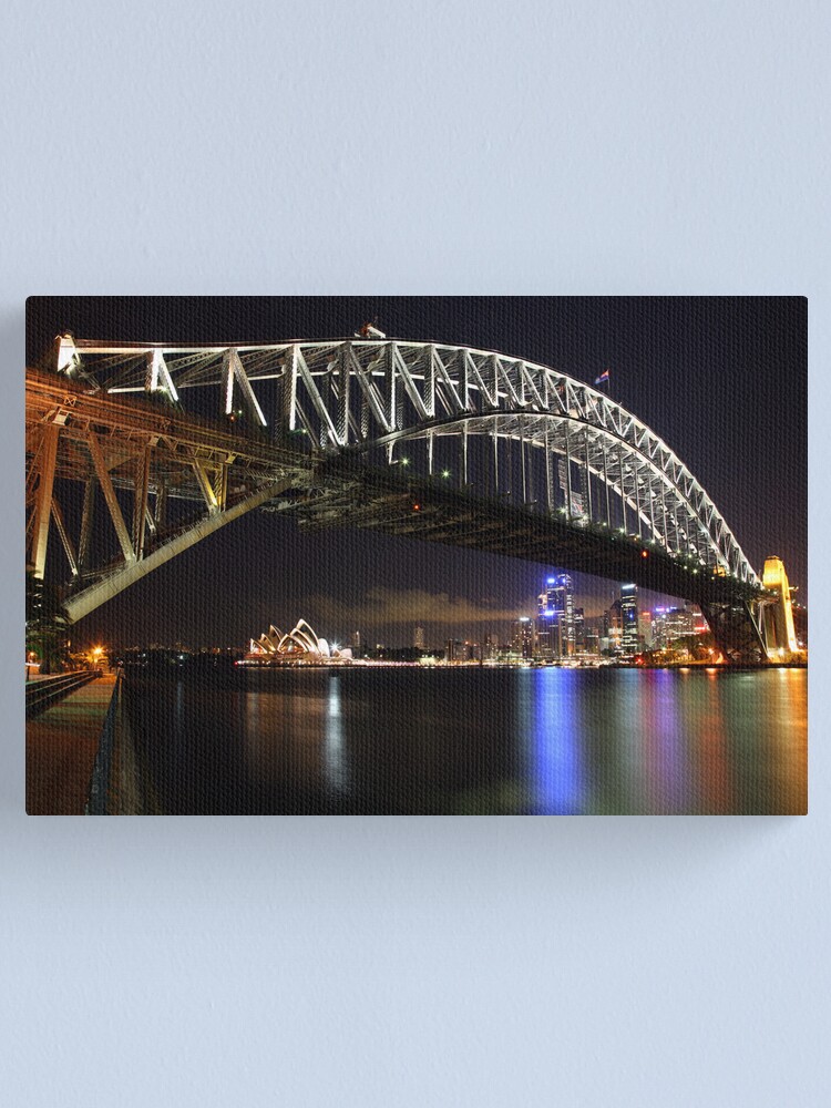 Alternate view of Sydney Harbour Bridge at Night, Australia Canvas Print