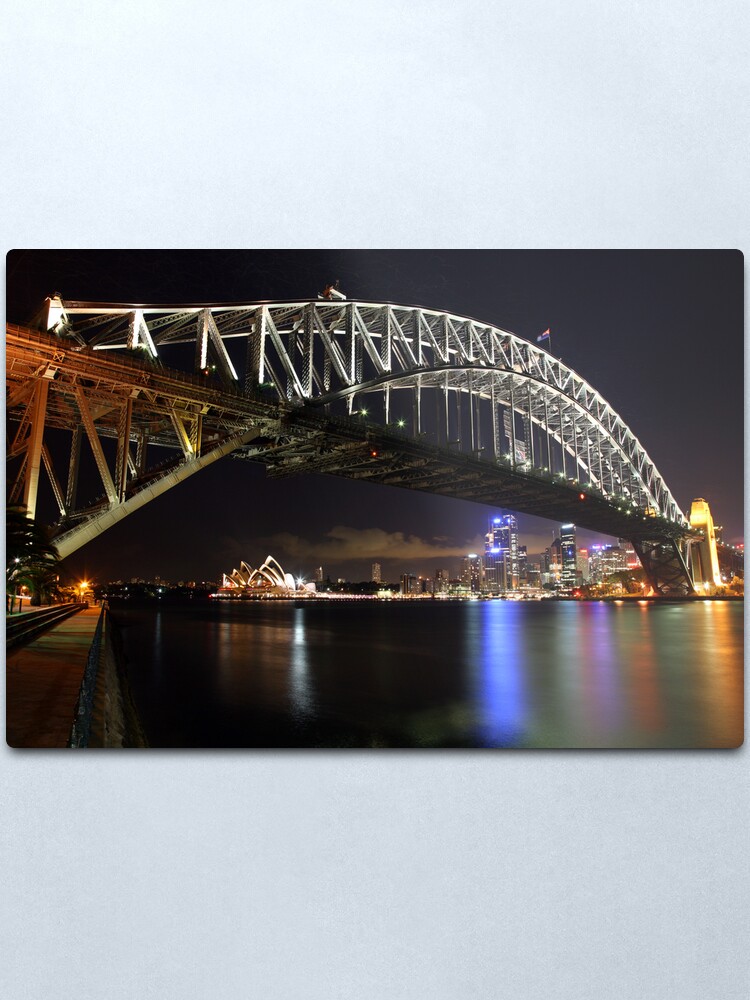 Alternate view of Sydney Harbour Bridge at Night, Australia Metal Print
