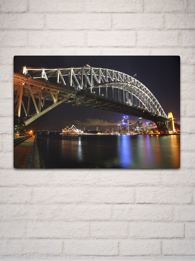 Thumbnail 2 of 4, Metal Print, Sydney Harbour Bridge at Night, Australia designed and sold by Michael Boniwell.