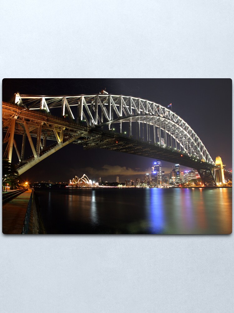 Alternate view of Sydney Harbour Bridge at Night, Australia Metal Print