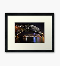 Sydney Harbour Bridge at Night, Australia Framed Print