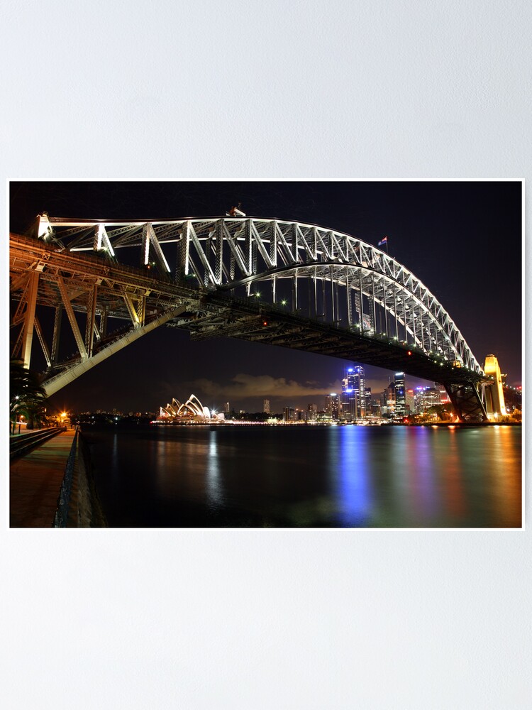 Alternate view of Sydney Harbour Bridge at Night, Australia Poster