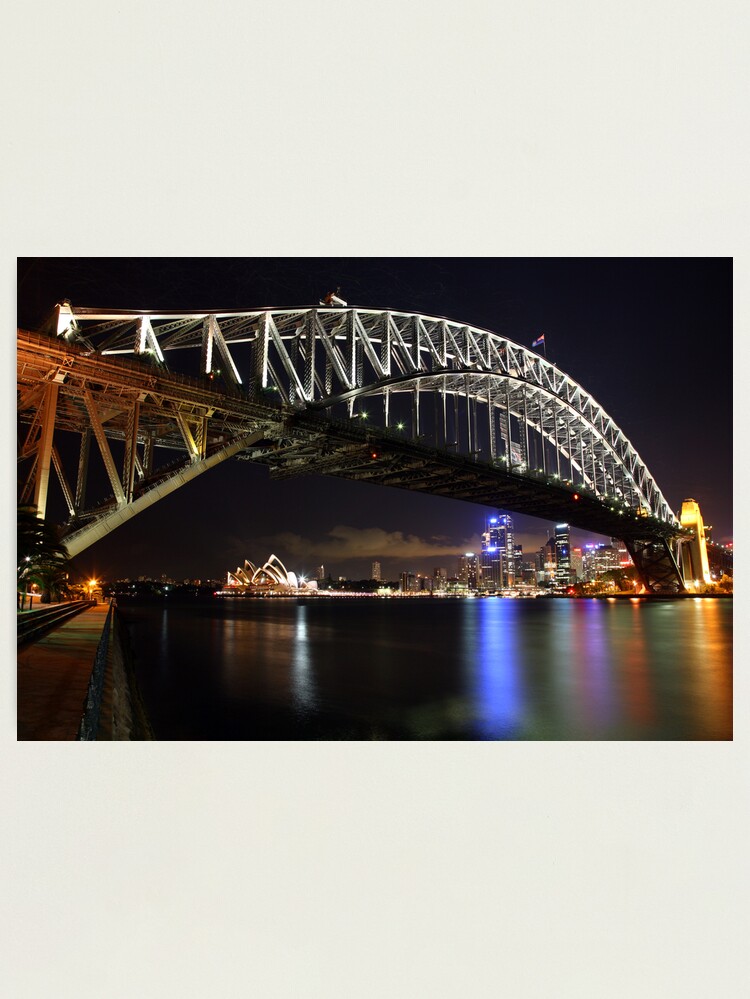 Thumbnail 2 of 3, Photographic Print, Sydney Harbour Bridge at Night, Australia designed and sold by Michael Boniwell.