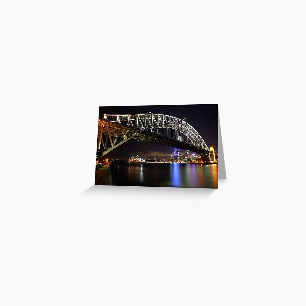 Sydney Harbour Bridge at Night, Australia Greeting Card