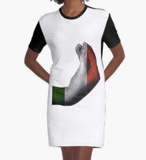 Italian Hand Gesture Graphic T-Shirt Dress