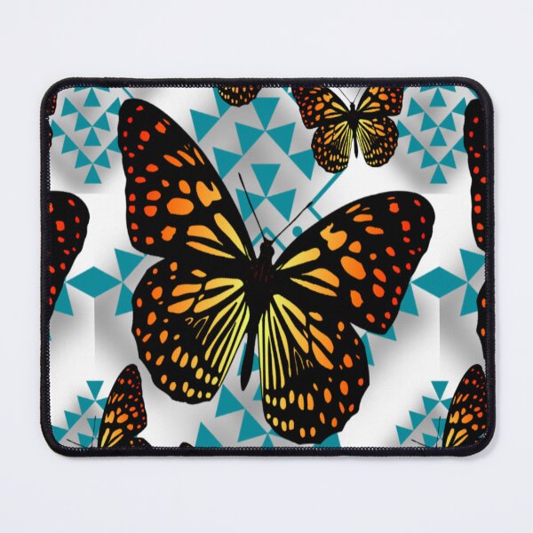 Item preview, White / Turquoise / Fire Color Native Butterfly Design designed and sold by JMWCD.