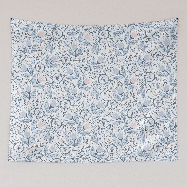 Item preview, Blue and Pink Floral Pattern designed and sold by ZestyFruit.