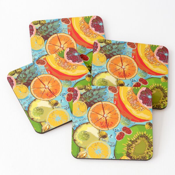 Item preview, Trendy blooming tropical fruits pattern, botanical illustration, turquoise aqua floral illustration    designed and sold by ZeinabTaha.