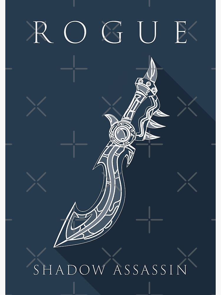 Minimalistic Weapon Rogue Shadow Assassin Gamer Class Poster For Sale