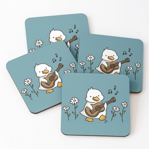 Item preview, duckling playing guitar in daisy flower designed and sold by Sophieeeeehu.