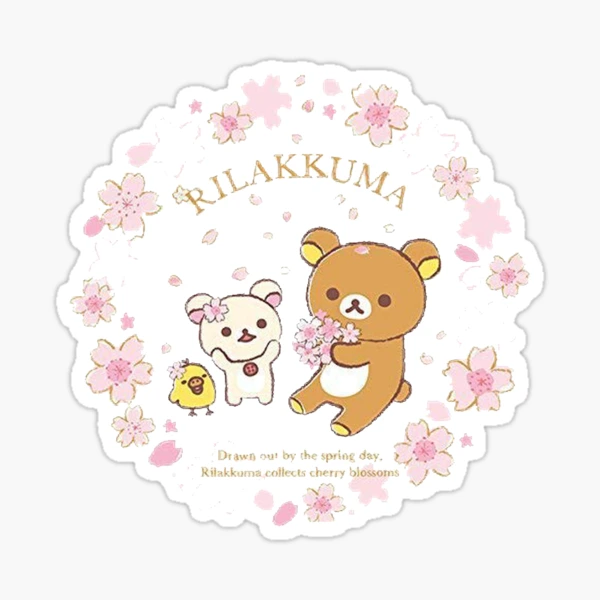 Buy Beautiful Rilakkuma Cherry Blossom Sticker Sheet Now - Jellybeet