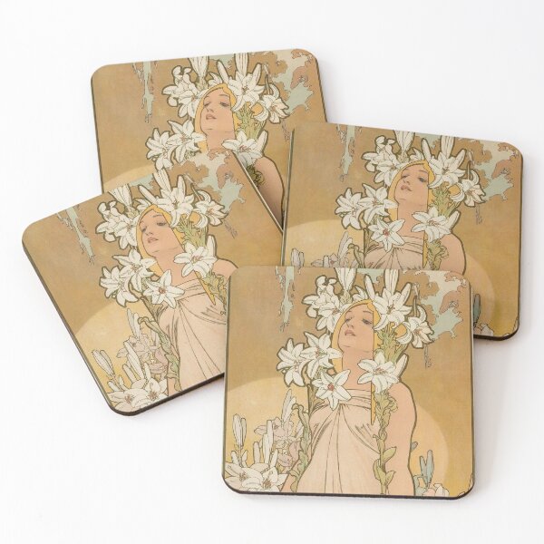 Aperçu de l'œuvre Lily, les fleurs (1898) - Alphonse Mucha créée et vendue par SALON DES ARTS.