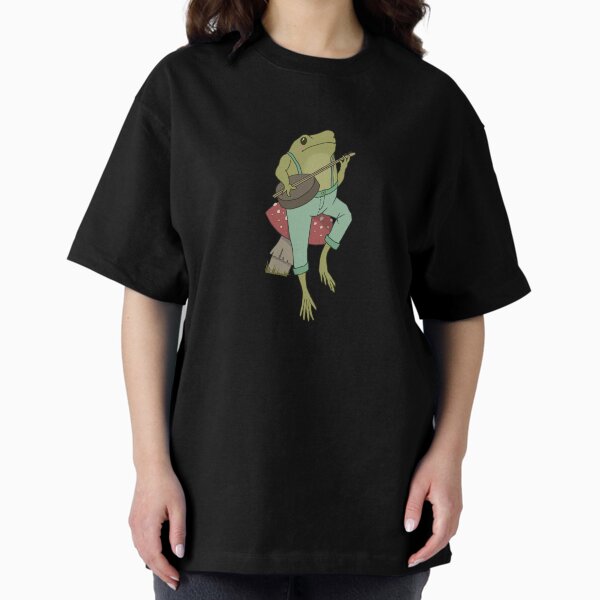 Item preview, Cottagecore Emo Froggy Banjo Player: Goblincore Toad in Farmer Costume on Mushroom Toadstool designed and sold by MinistryOfFrogs.