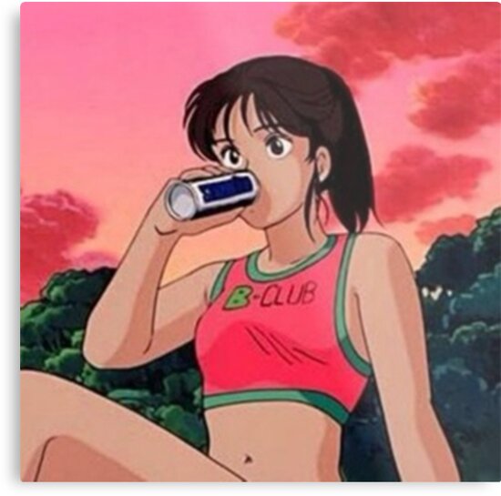 Vintage Anime Girl Vaporwave Design Vintage Anime Girl Vaporwave Design