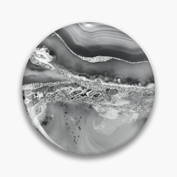 Item preview, Shades of Light Grey Silver Geode Agate Slice designed and sold by Lucky-Town-Art.