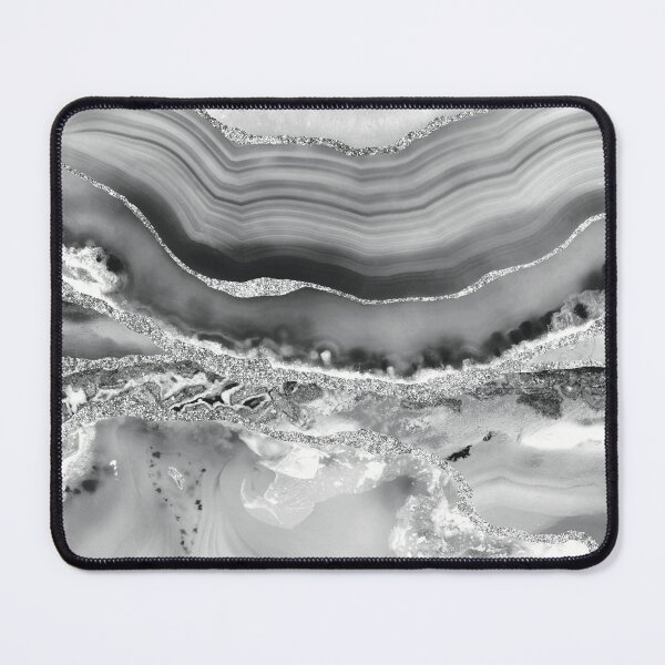 Item preview, Shades of Light Grey Silver Geode Agate Slice designed and sold by Lucky-Town-Art.