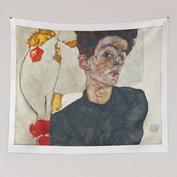 Item preview,  Self Portrait with Physalis by Egon Schiele 1914  designed and sold by TeeARTHY.