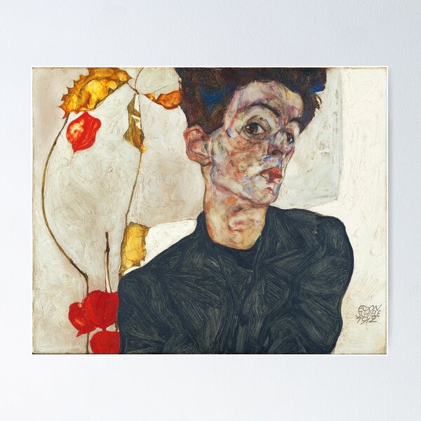 Item preview,  Self Portrait with Physalis by Egon Schiele 1914  designed and sold by TeeARTHY.