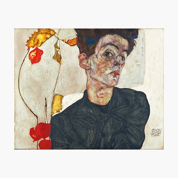 Item preview,  Self Portrait with Physalis by Egon Schiele 1914  designed and sold by TeeARTHY.
