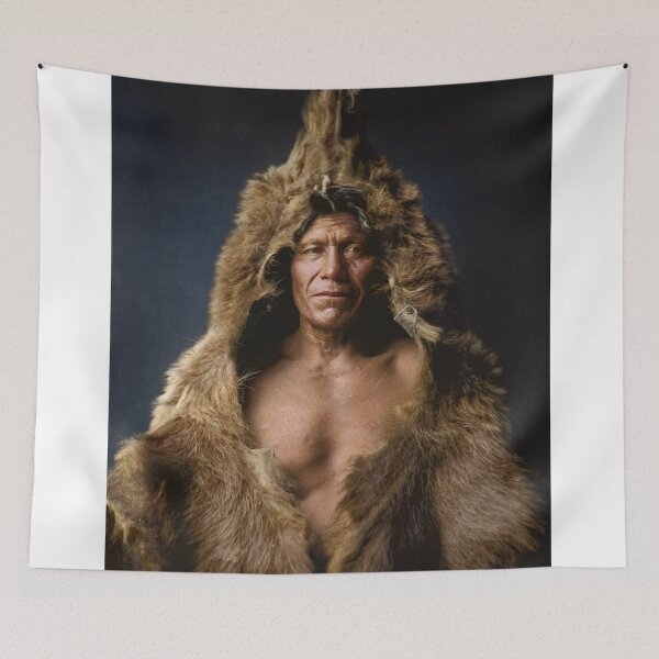 Item preview, Bear’s Belly (Kúnúh-kanánu), an Arikara warrior. Photographed by Edward S. Curtis in 1909 designed and sold by Sanna Dullaway.