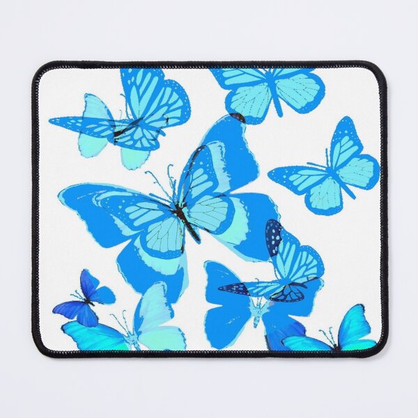 Item preview, DECORATIVE PATTERNS BLUE BUTTERFLIES FLYING ART designed and sold by sharlesart.