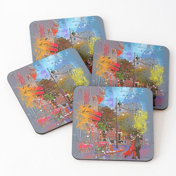 Item preview, Dancing Tango on a road in Paris watercolor design...fantasy first designed and sold by M-Infinite.