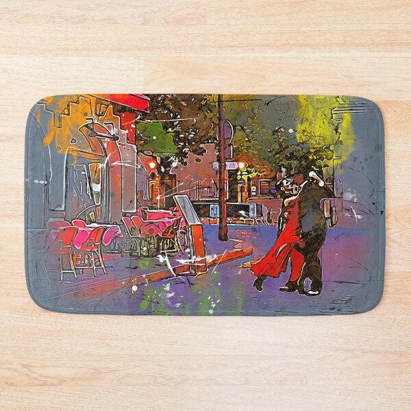 Item preview, Dancing Tango on a road in Paris watercolor design...fantasy first designed and sold by M-Infinite.