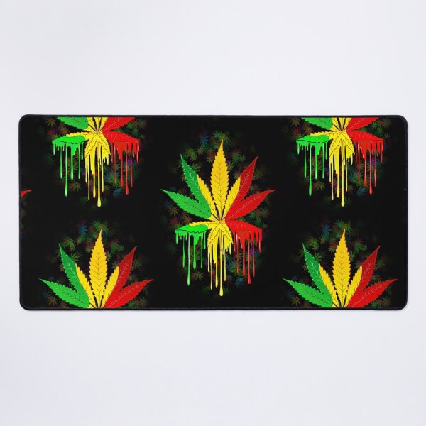 Artikelvorschau, Blatt Rasta Farben tropfende Farbe entworfen und verkauft von BluedarkArt.