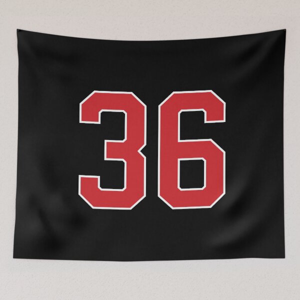 Item preview, Sports Number 36, red black color lucky sport thirty six designed and sold by ArtIsParty.