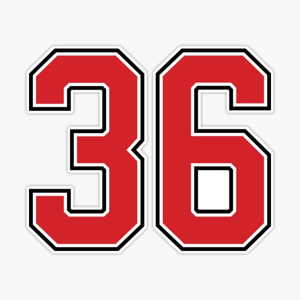 Sports Number 6, red black color lucky sport six Sticker for Sale by  ArtIsParty