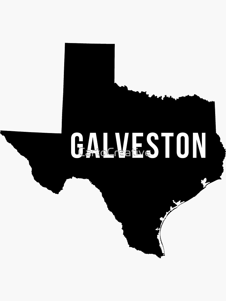 "Galveston, Texas State Silhouette" Sticker for Sale by CartoCreative