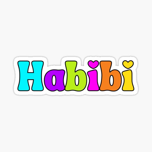Artikel-Vorschau von Habibi Regenbogenfarben und Herzen, designt und verkauft von Emily Roberts.