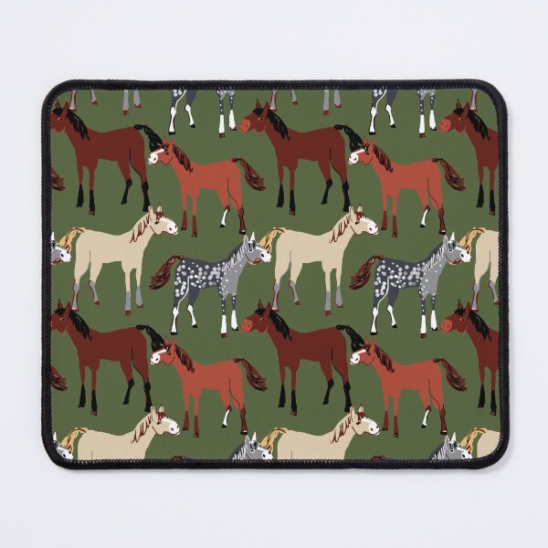 Item preview, Sorrel blaze horse and pattern in green designed and sold by belettelepink.
