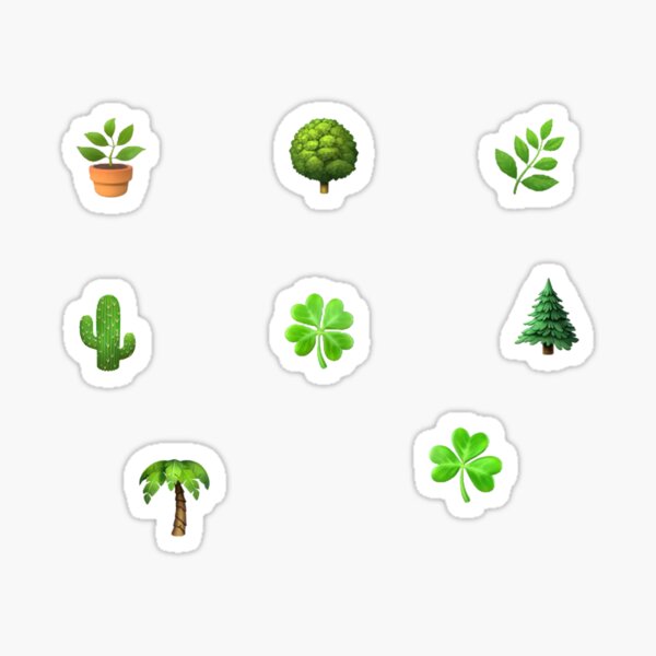 "Random green plant emojis " Sticker by AmeliaHalford | Redbubble