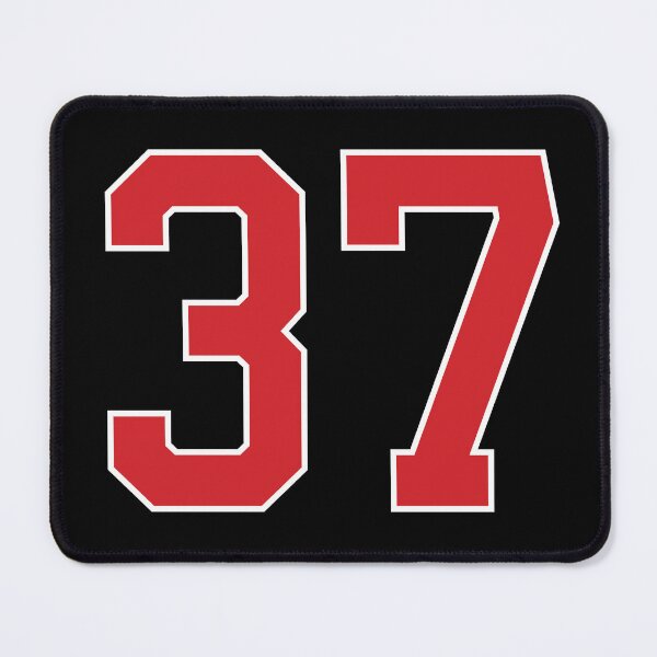 Item preview, Sports Number 37, red black color lucky sport thirty seven designed and sold by ArtIsParty.