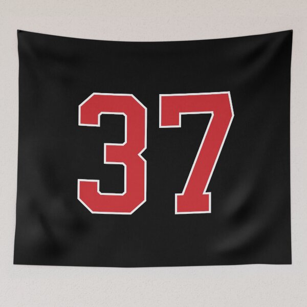 Item preview, Sports Number 37, red black color lucky sport thirty seven designed and sold by ArtIsParty.