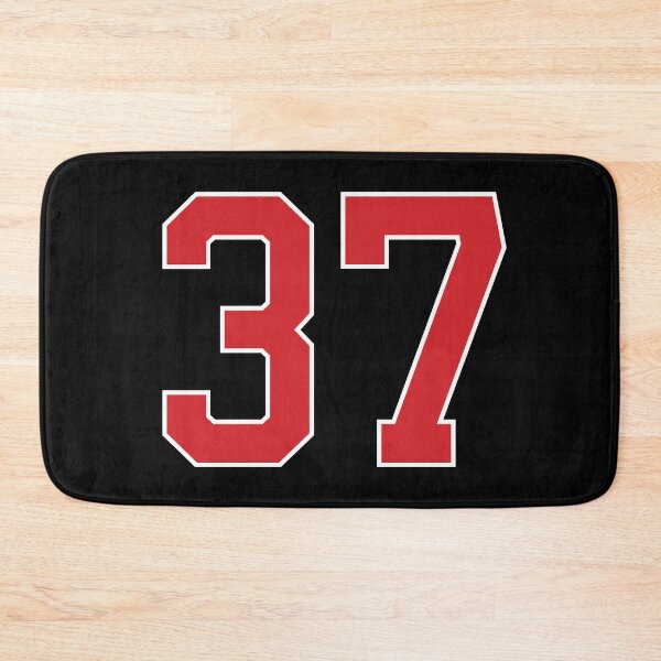 Item preview, Sports Number 37, red black color lucky sport thirty seven designed and sold by ArtIsParty.