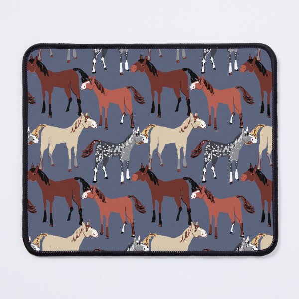 Item preview, Blue roan horse in blue into a blue pattern designed and sold by belettelepink.